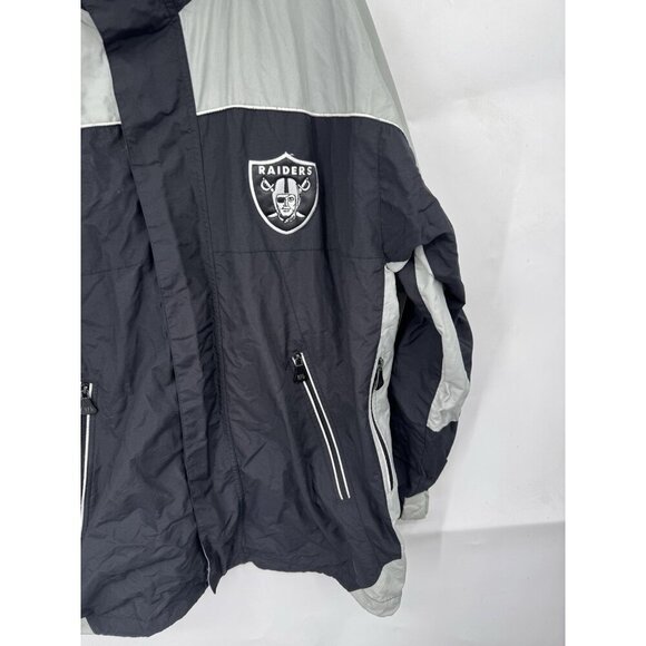 NFL Raiders Team Sports Nylon Jacket Men Large Gray Fan Merch Sportswear - Picture 11 of 11